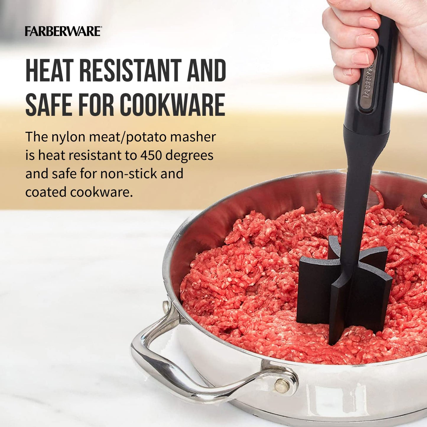 Professional Heat Resistant Nylon Meat and Potato Masher
