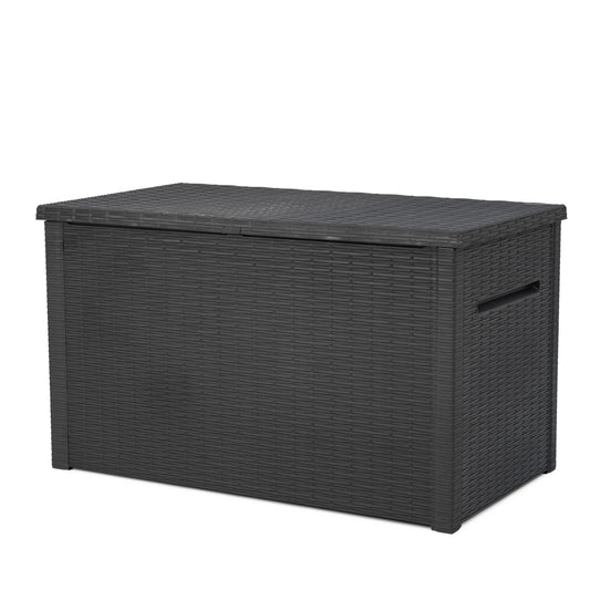 230 Gallon Resin Rattan Look Large Outdoor Storage Deck Box
